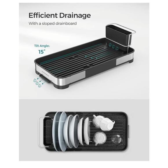 Small Dish Drying Rack For Kitchen, Stainless Steel, Utensil Holder - Picture 6 of 6